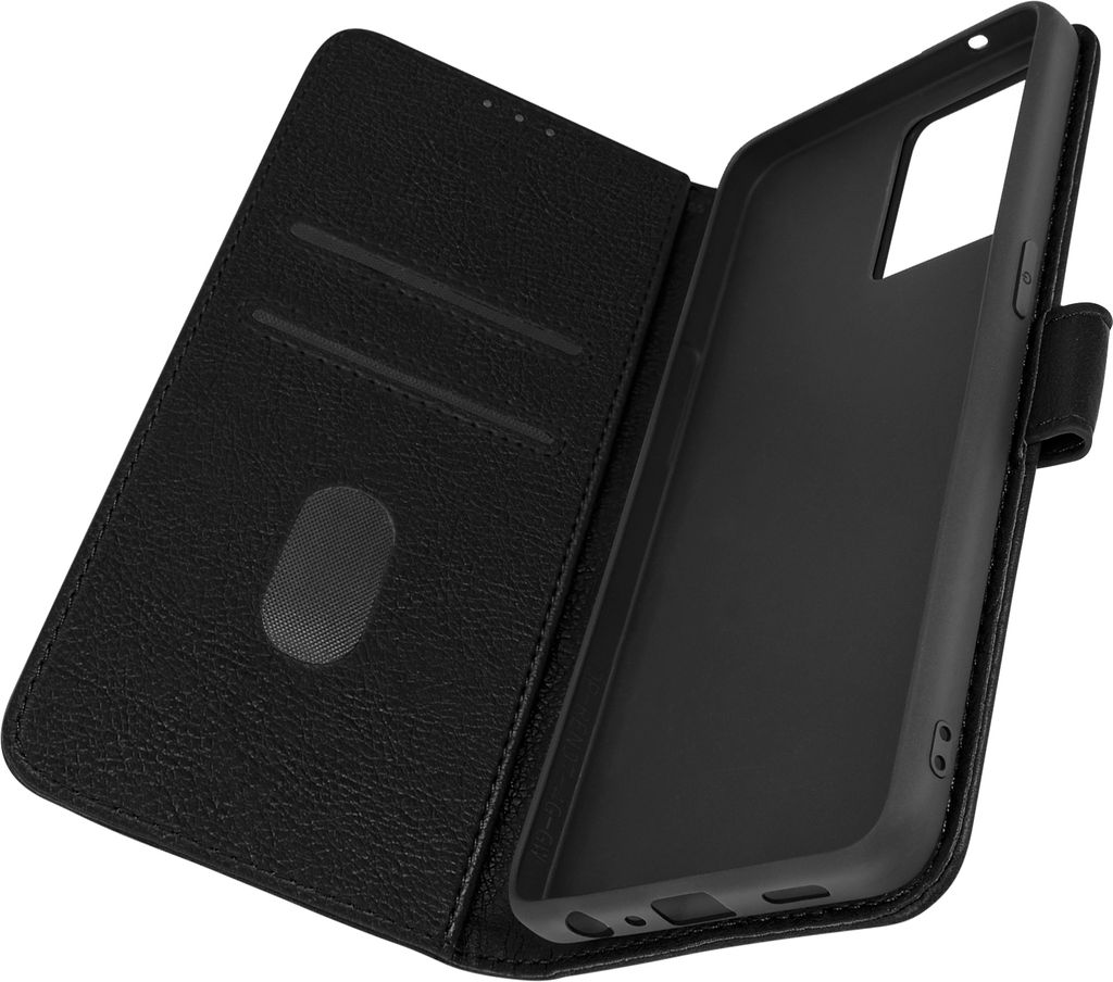 Avizar, Etui Oppo Reno 7 Chesterfield Leder Genarbt Mit Stand, Schwarz