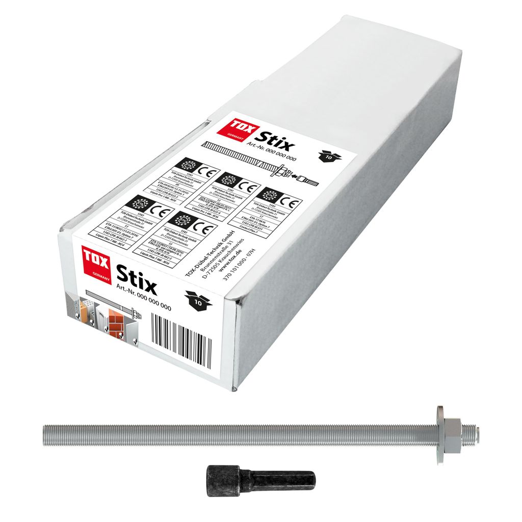 TOX Gewindestange Stix-A4 M12x160 mm, Edelstahl A4 / innen und außen