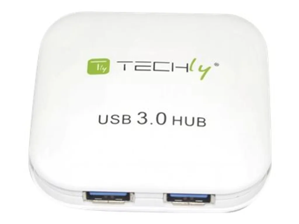 Hub USB 3.0 TECHLY 4 Ports Blanc 5 Gbps Transfert de Données Très Rapide - 4