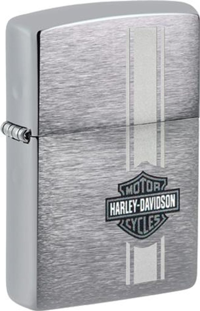 Zippo Benzin-Feuerzeug silber, mit Harley- Davidson Logo, unbefüllt