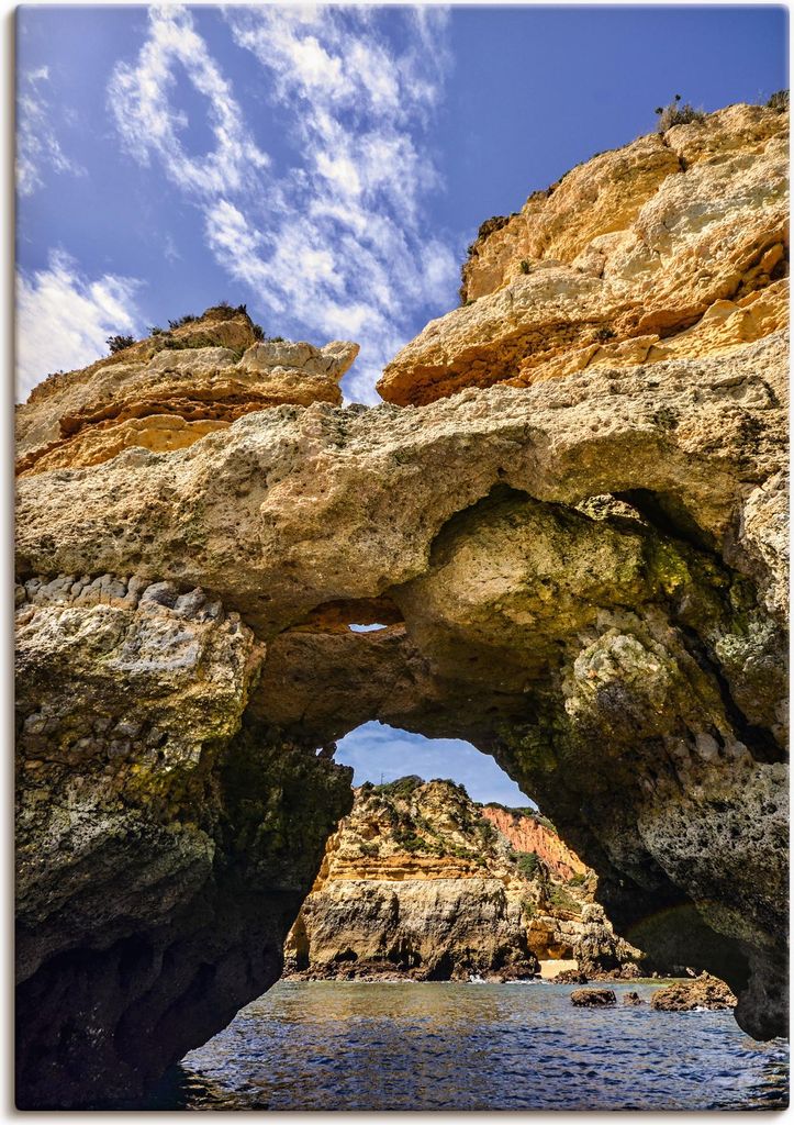 ARTland Leinwandbild Sandsteinfelsen an der Algarve Portugal I Größe: 70x100 cm