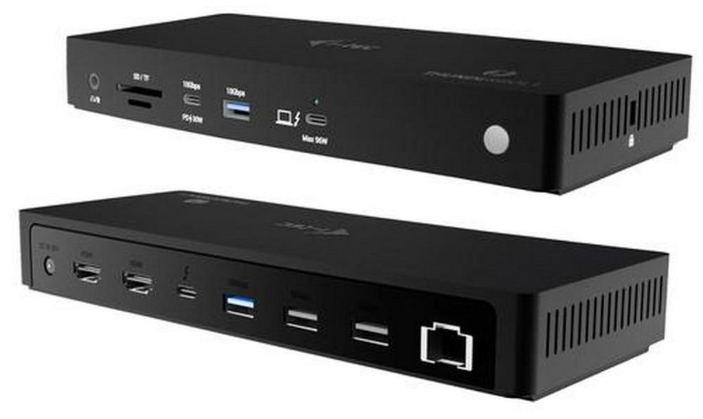 I-TEC Thunderbolt4 3xDisplay DS 2xHDMI 1xTB3 1x2,5GLAN 1xUSB-C Gen2 2xUSB-A Gen2 2xUSB-A Gen1 SD+TF Kartenleser 1x Audio/Mic PD 96W
