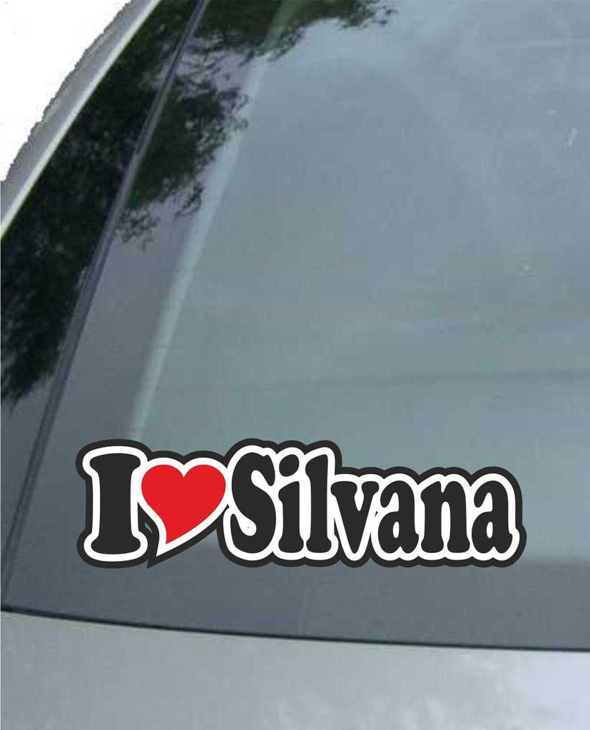 INDIGOS UG - Aufkleber / Autoaufkleber - I Love Heart - Ich liebe mit Herz 15 cm - I LOVE Silvana- Auto LKW Truck - Sticker mit Namen vom Mann Frau...