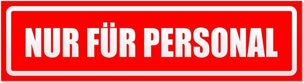 Kiwistar Nur für Personal invertiert Magnetschild Schild magnetisch - 30cm Rot - Magnetfolie für Auto PKW Kfz