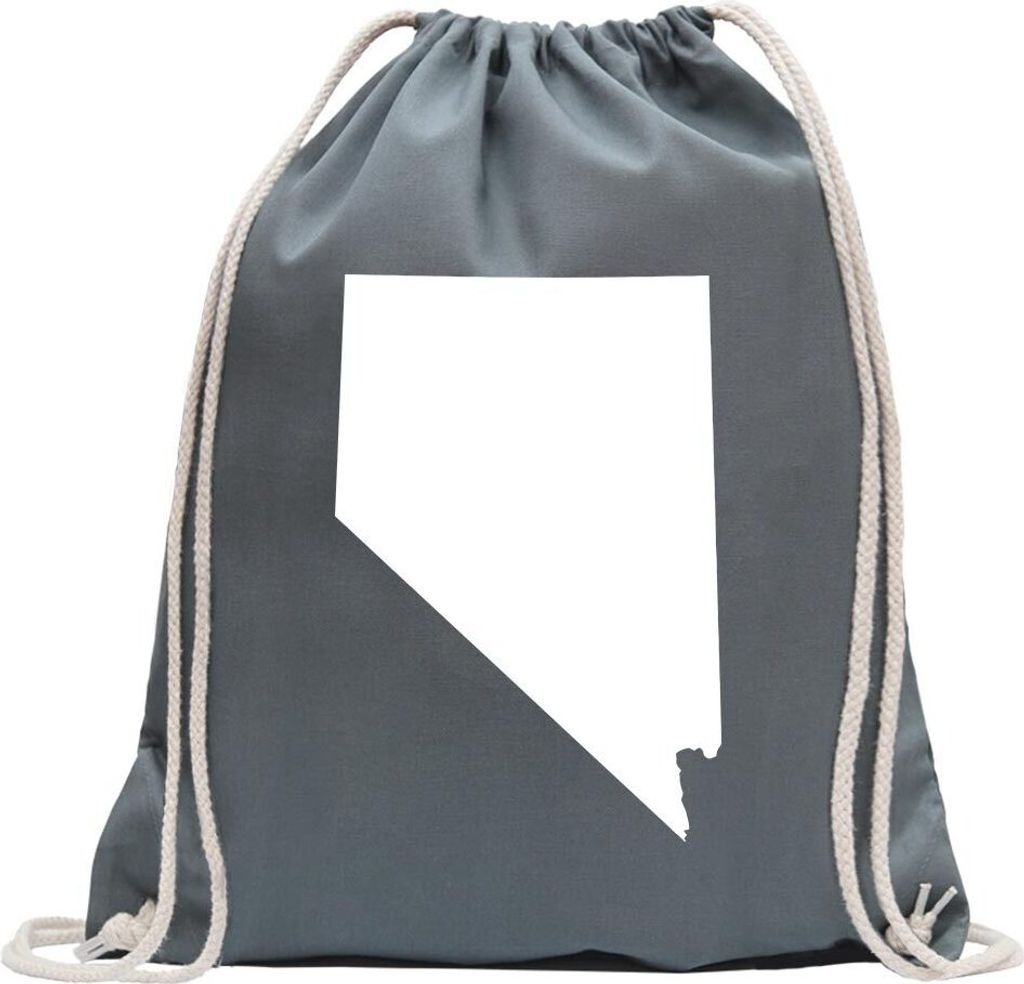 Kiwistar - Turnbeutel - stahlgrau - USA - Bundesstaat - Nevada - Fun Rucksack Sport Beutel Gymsack Baumwolle mit Ziehgurt