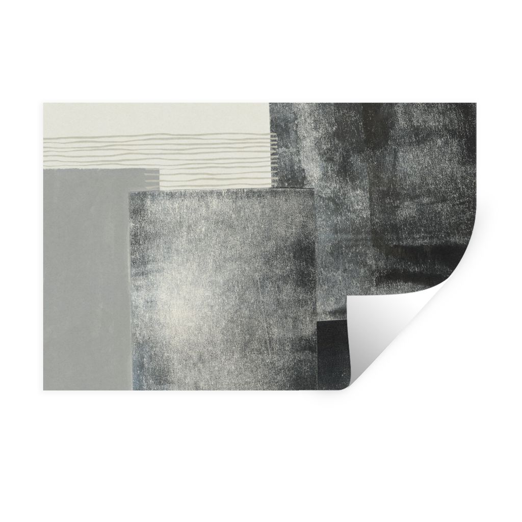 MuchoWow Wandtattoo Wandsticker Wandaufkleber Abstrakt - Grau - Schwarz - Würfel 60x40 cm Selbstklebend und Repositionierbar - Wierderverwendbar...