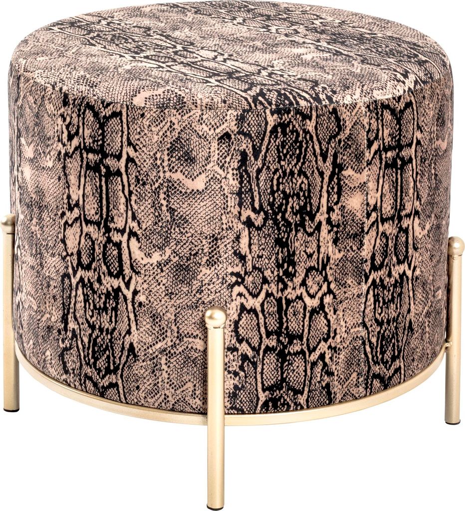 HAKU Sitzhocker gold, Motiv - MDF, Metall, Textilgewebe, Produktbild 