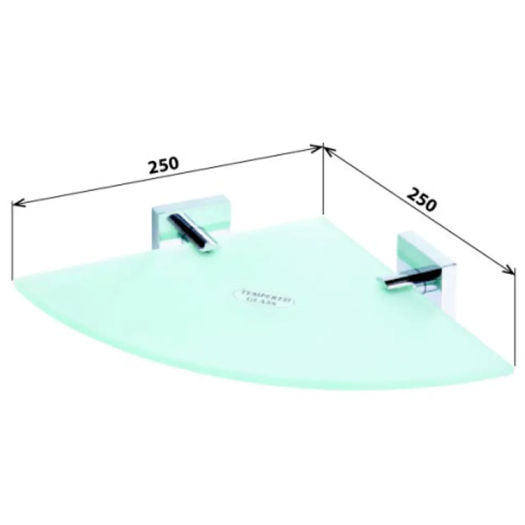 Etagère d'angle murale BETA en verre pour rangement sans encombre