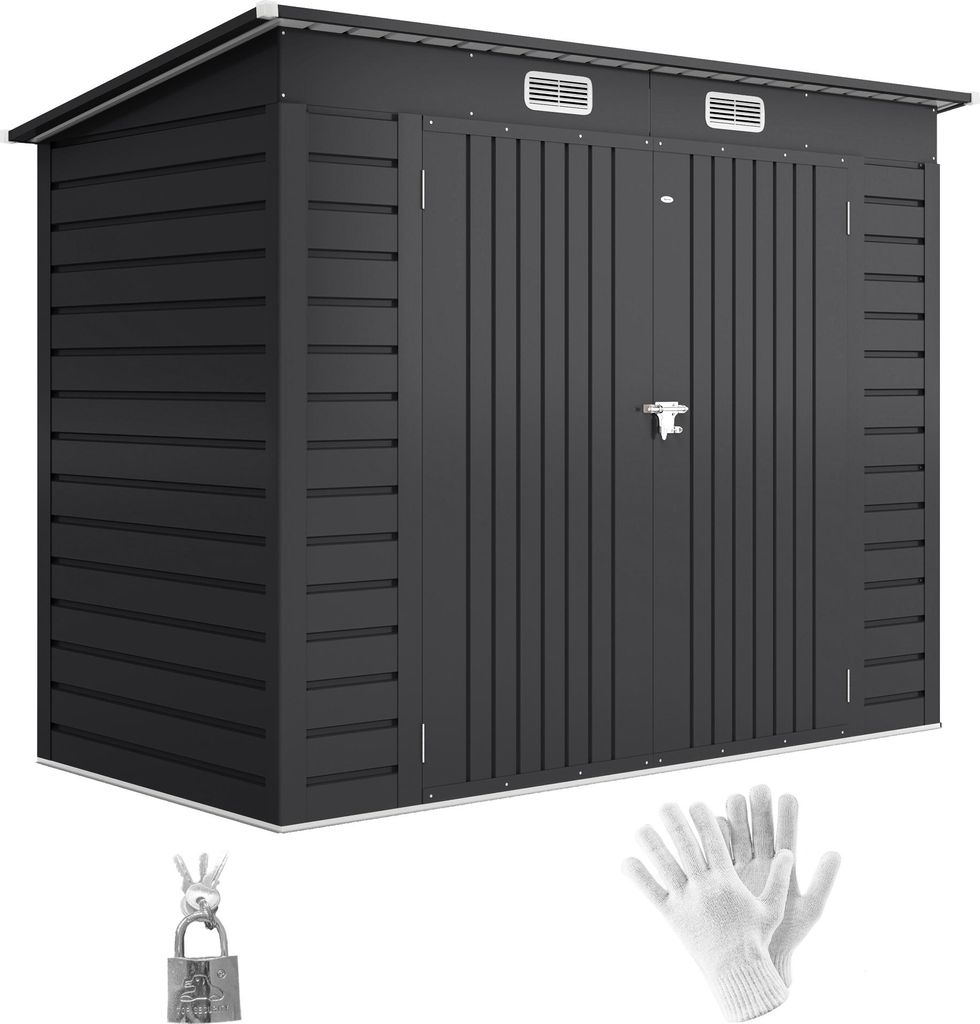 Outsunny Gerätehaus aus Stahl, 2,7 m² Geräteschuppen mit Produktbild 