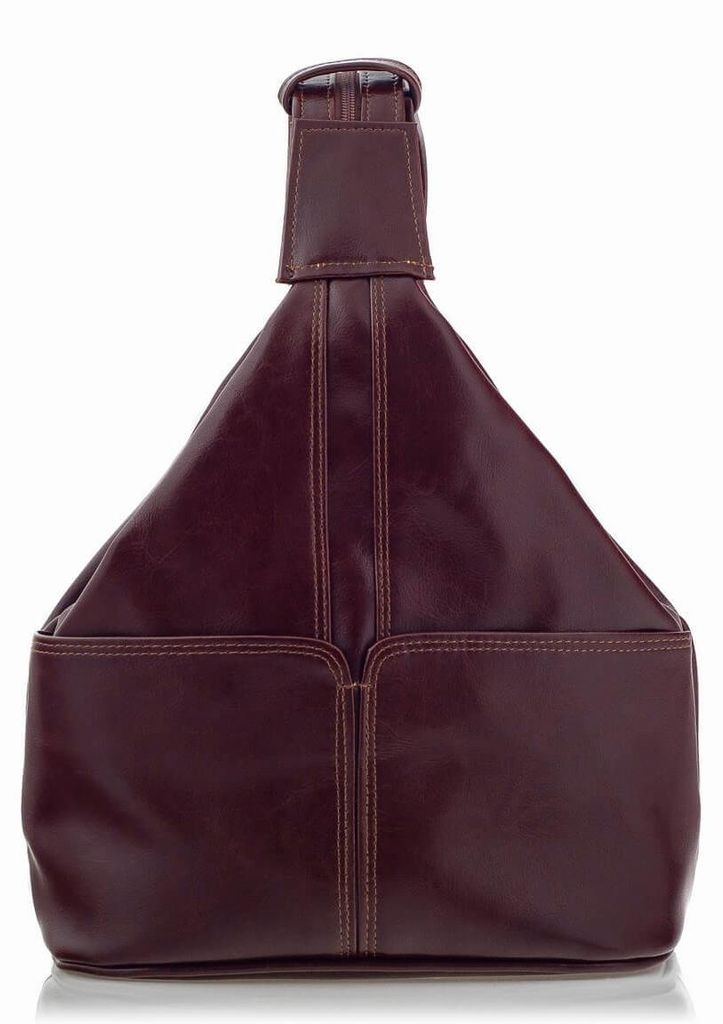 Burgunderroter Damen Lederrucksack Telimene, Cityrucksack, Vintage Rucksack, elegant, Freizeitrucksack – Belveder RL25