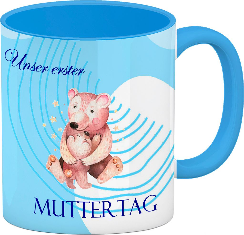 Unser erster Muttertag Kaffeebecher Hellblau