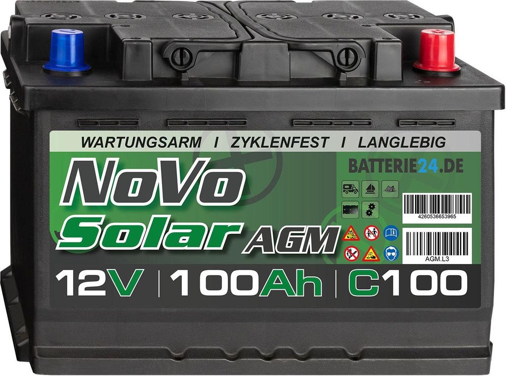 Novo Solar AGM 12V 100Ah Versorgerbatterie
