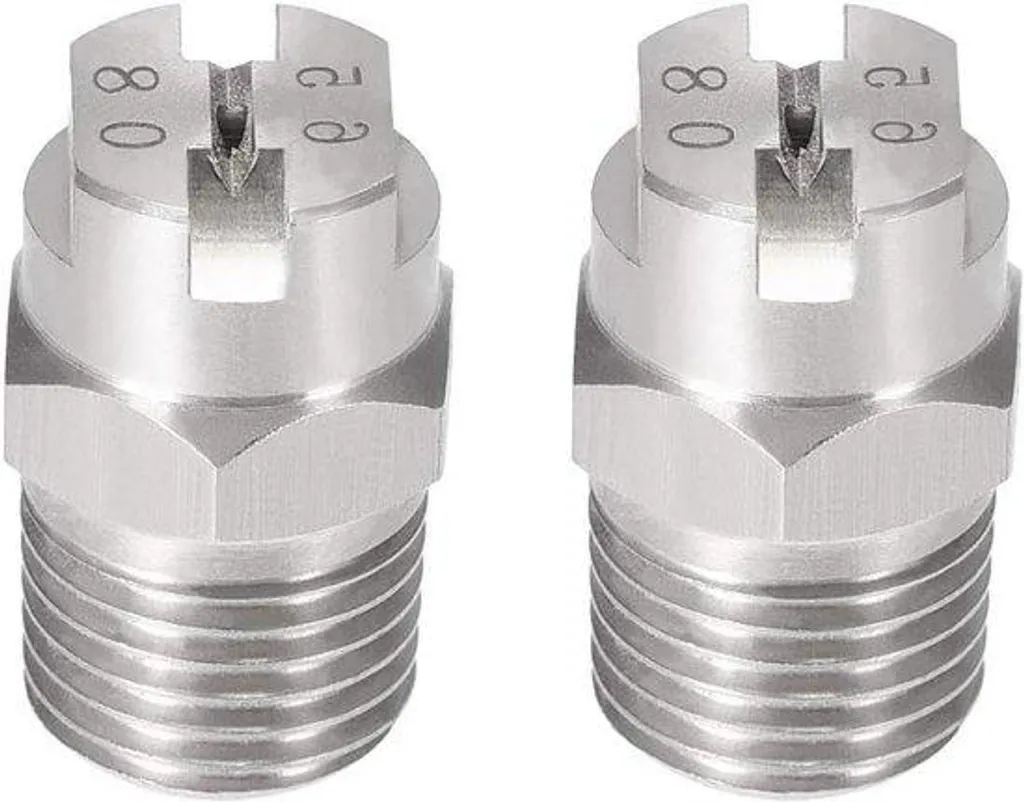 Lot de 2 buses jet plat inox 304 orifice 1,8mm filetage 1/4 BSPT 65°