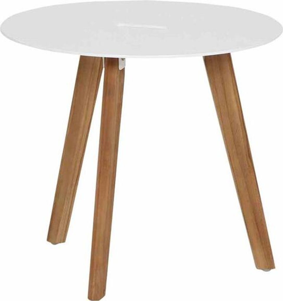 Alba Beistelltisch Ø50x45 cm Teakholz Couchtisch Kaffeetisch Wohnzimmertisch