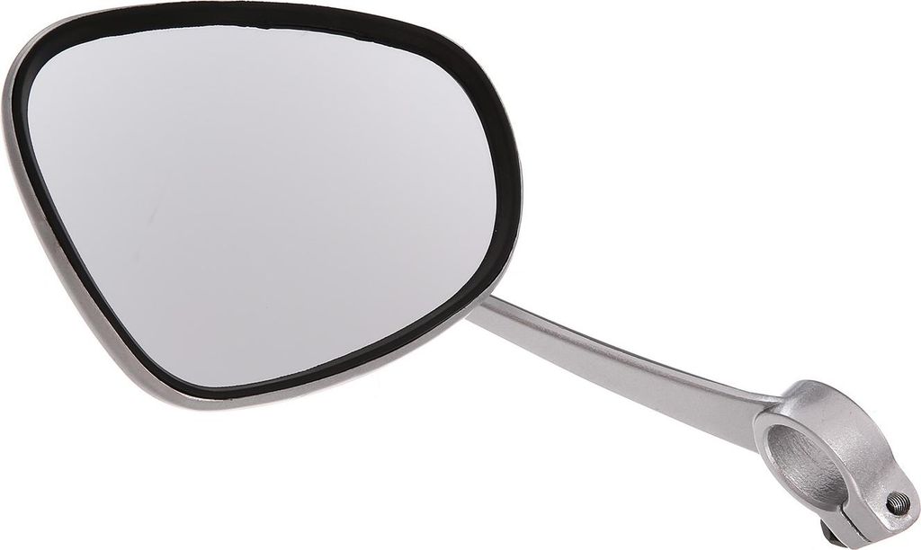Spiegel, Nierenform, links mit Klemmschelle - für Simson KR51/1 Schwalbe, SR4-2 Star, SR4-3 Sperber, SR4-4 Habicht - MZ TS, ES