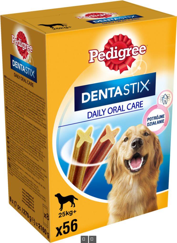 Pedigree Dentastix Large für große Hunde Kausnack Hund Zahnpflege DentaStix 56 Sticks (8 Packungen x 270g)