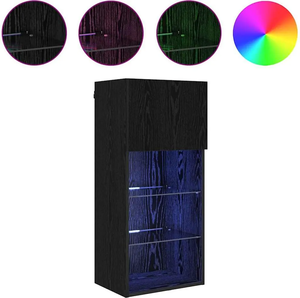 SYFAX Mobile TV Sospeso Rovere Nero 90cm - Arredo Living Minimal - 4