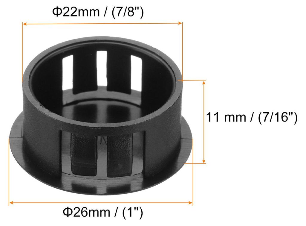 32 Stš¹ck 22mm (7/8") schwarze Kunststoff Lochstopfen, flache Abdeckkappen, Einsatz-Endkappen fš¹r Schr?nke Maschinen M?bel Schrank