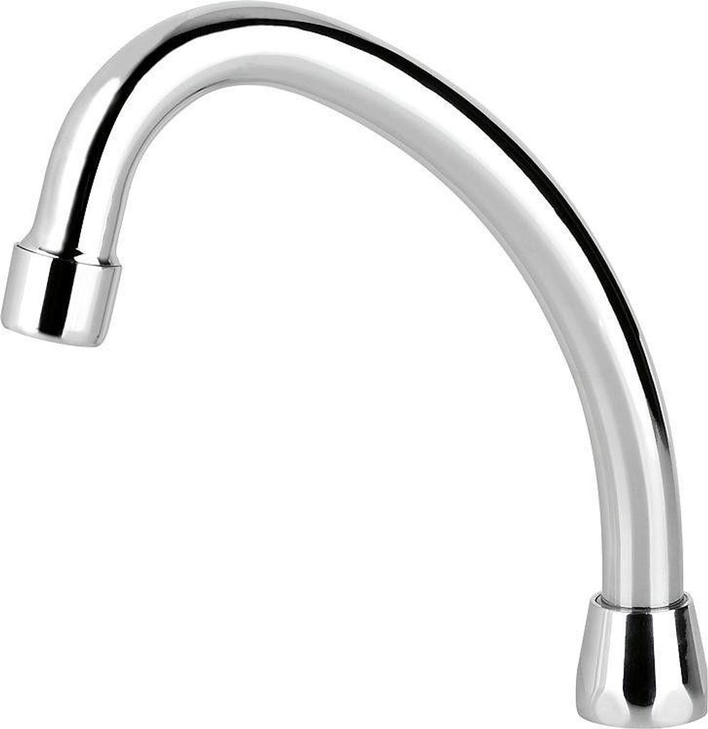 Rohrauslauf J-Auslauf 3/4 Zoll Messing Chromoptik glänzend Produktbild 