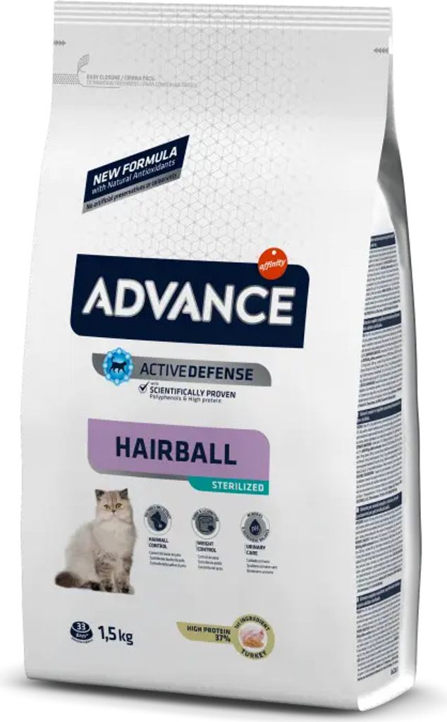 ADVANCE Hairball Sterilised - Trockenfutter für sterilisierte Katzen 10kg