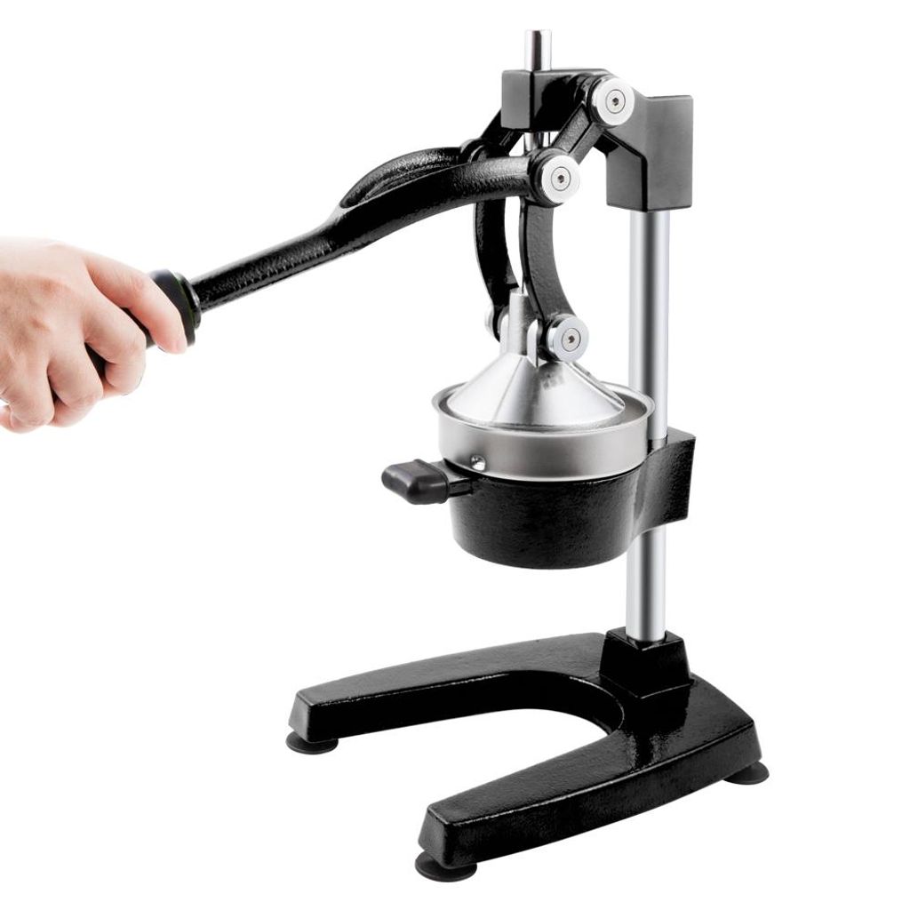 FCH Entsafter Manueller Entsafter aus Edelstah, Orangenpresse für Gemüse und Obst, sehr pflegeleicht,schwarz