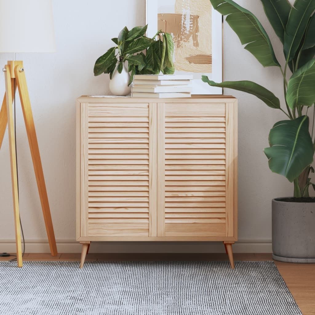 The Living Store Schranktüren Lamellen-Design 2 Stk. 69x39,4 cm Massivholz