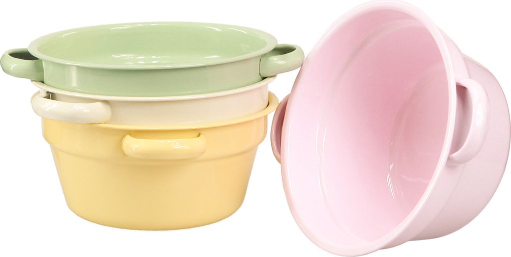 Metallschale Deko Pastell 17cm 4er Set Henkel Schüssel, 4 Stück