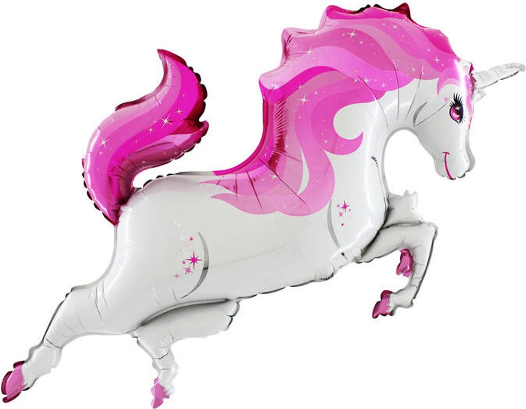 Einhorn-Folienballon - 120 cm, Rosa
