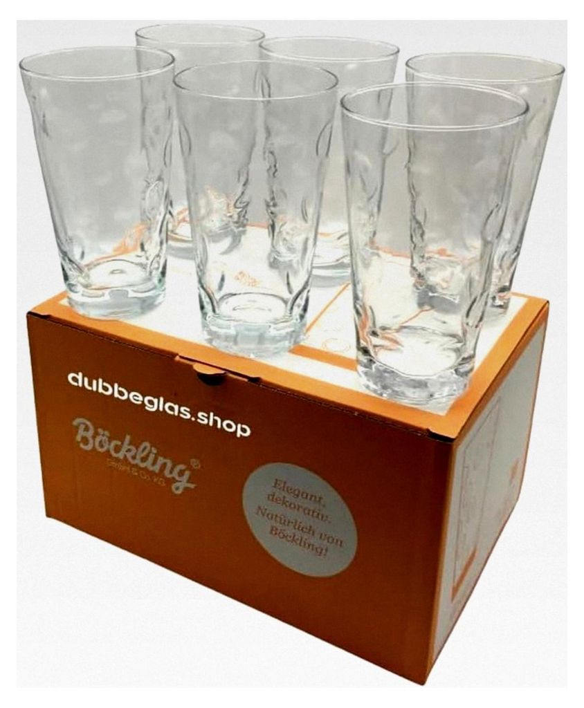 6 Dubbegläser 0,5 L mit Logofläche (glatte Fläche ca. 9 x 7 cm) für Druck und Gravur