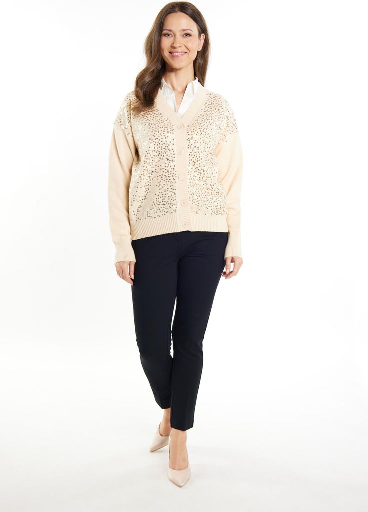 EVERA Damen Strickcardigan - Creme, XL/XXL