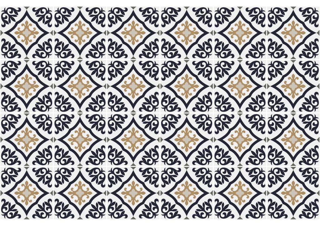 Selbstklebende Fliesenaufkleber für Küche und Bad – 24 Estrela Azulejo Fliesenaufkleber – 24 Aufkleber, 20 x 20 cm
