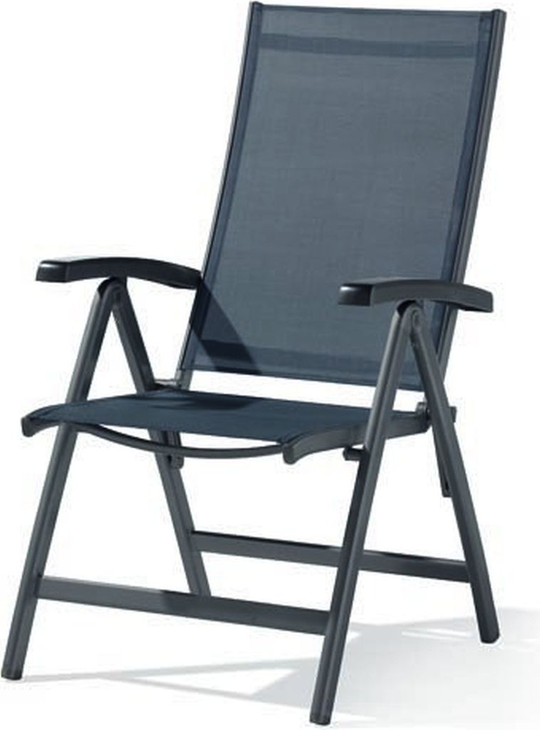 Klappstuhl >Bodega< in Eisengrau, Kunstfasergewebe - 71x109x62cm (BxHxT)