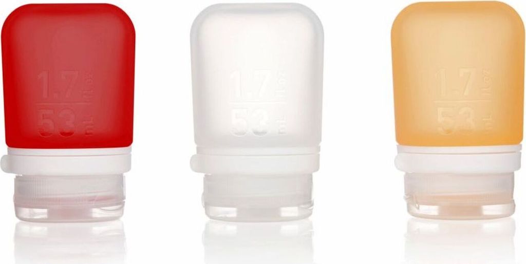 humangear 'GoToob+' 3er Pack, 53 ml, transp./rot/orange