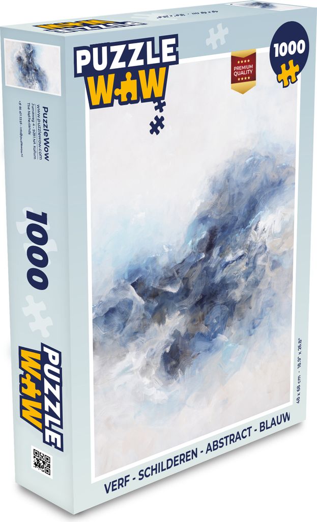 MuchoWow Puzzle 1000 Teile Farbe - Malerei - Abstrakt - Blau - Spielzeug - Alt und Jung - Spiele - Puzzeln
