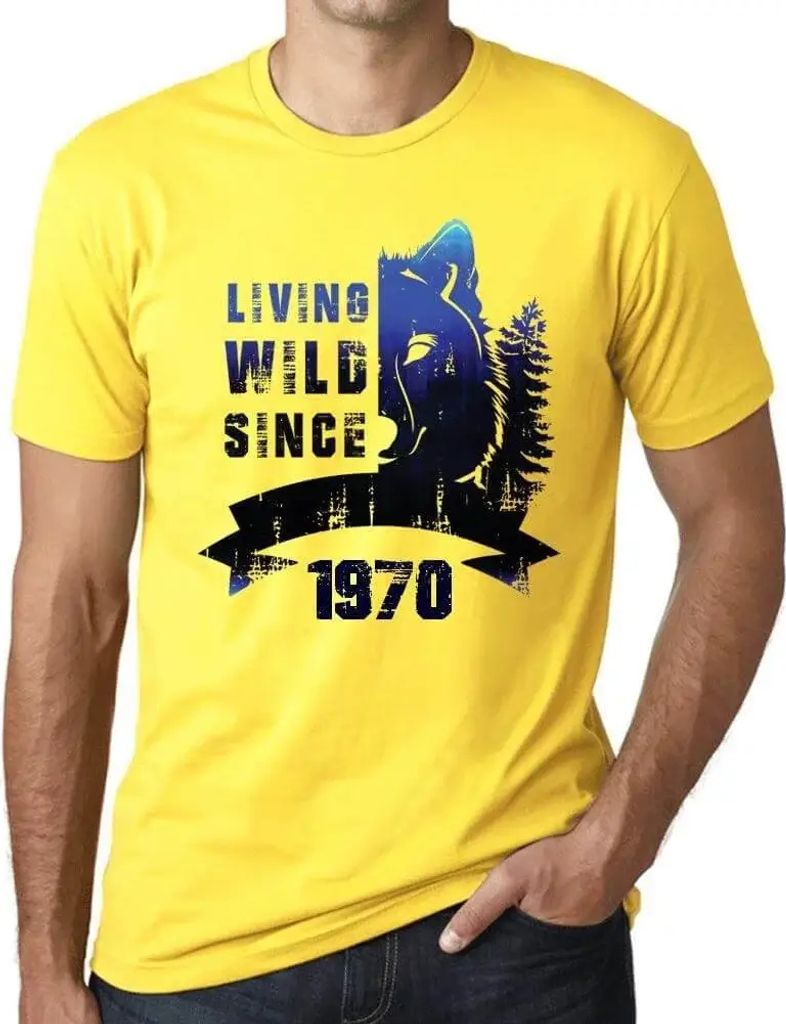 Herren Grafik T-Shirt Wildes Leben seit 1970 – Living Wild Since 1970 – Geschenk 54. Geburtstag Jahrestag 54 Jahre Jubiläum 54 Jährige Mann J...
