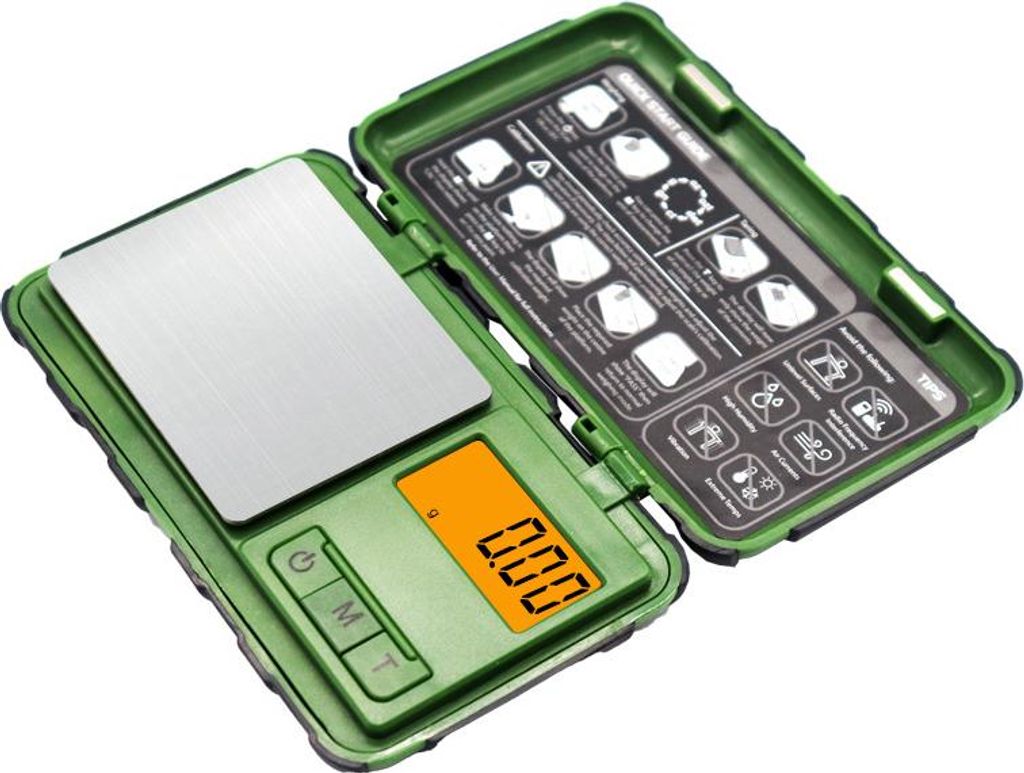 INF Hochpräzise Taschenwaage - 200g Kapazität, 0,01g Genauigkeit Grün