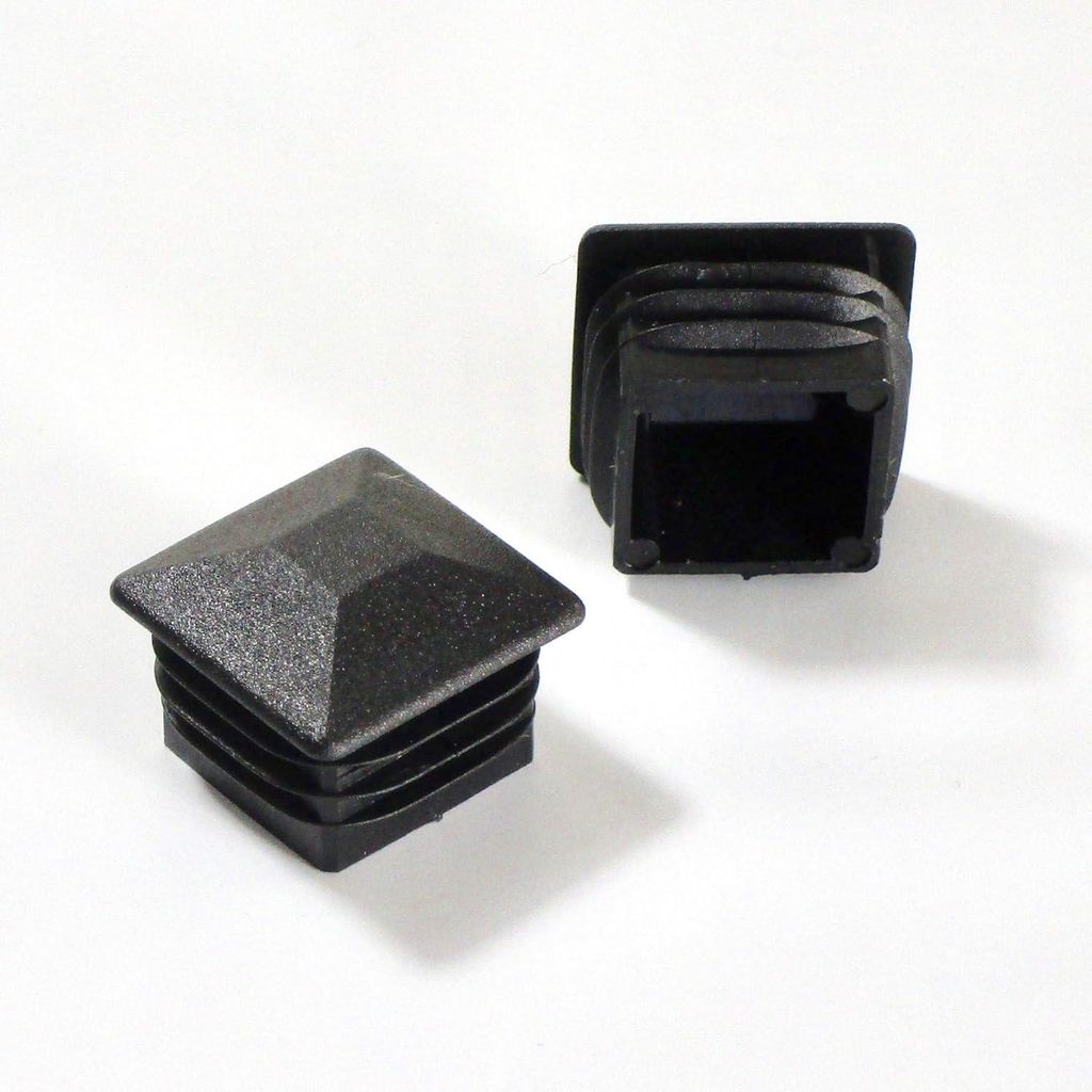 Ajile, 20 Stück, Lamellenstopfen Kunststoff Quadratisch Pyramidenform 25 x 25 mm für Zaunpfosten und Pfähle, Schwarz, ECP125x20