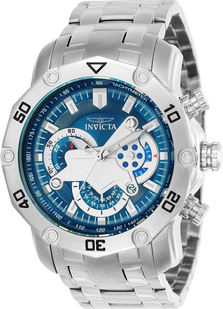 Invicta Pro Diver - SCUBA 22764 Herren Uhr - Quartz Bewegung - Edelstahl mit Blauem Zifferblatt - 50 mm