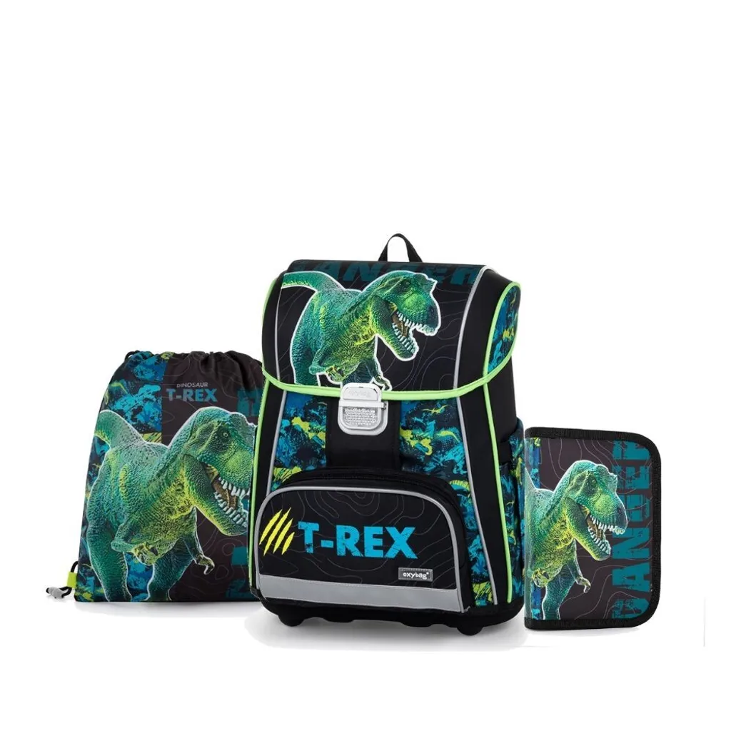 Set scolaire CP-CE2 Oxybag Premium Dinosaure avec cartable et trousse