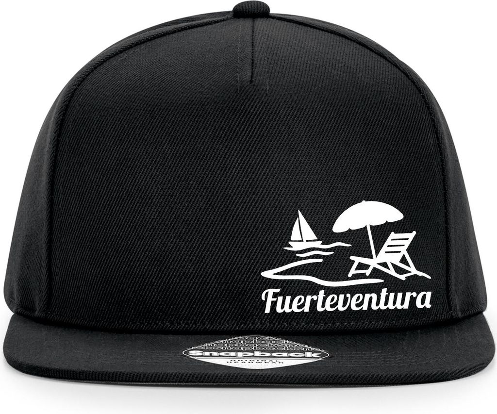 Huuraa Cappy Mütze Fuerteventura Inselmotiv Spanien Black Polyester Snapback Kappe Geschenkidee