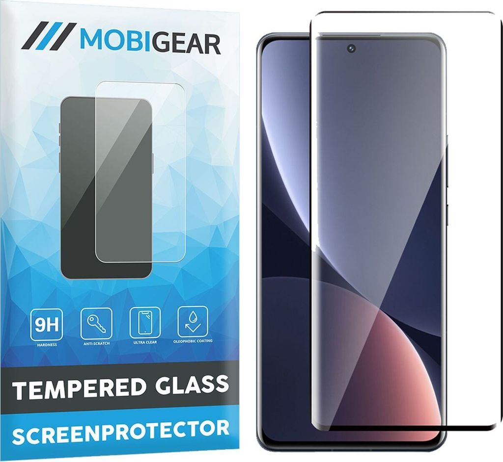Mobigear Premium Xiaomi 12 Pro Panzerglas Gehärtetes Glas Displayschutz - Hüllenfreundlich - Schwarz