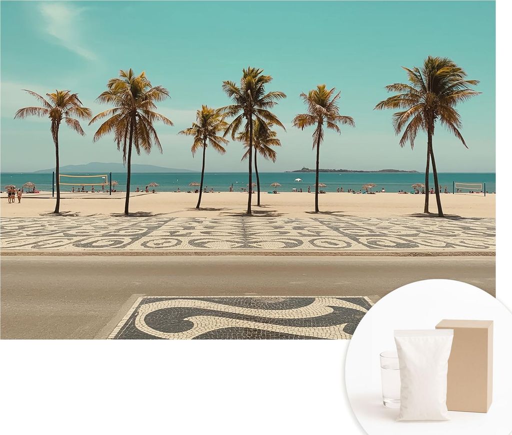 Fototapete - Wandbilder für Wohnzimmer - 152x104 cm - Dekorative Wandfolie - Modernes Design für Wanddekoration - Tapeten für Innenräume - Palm...