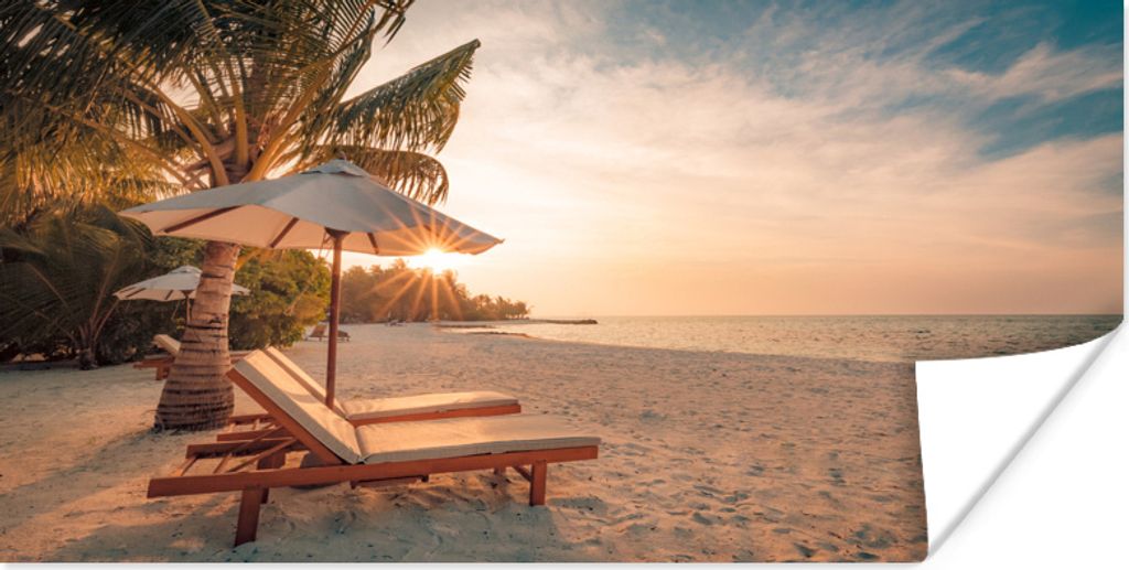 MuchoWow Poster Sonnenuntergang auf Bora Bora 150x75 cm - ohne Rahmen