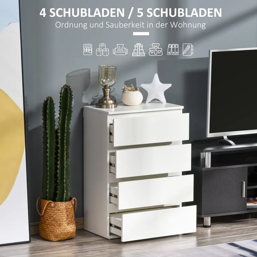 Commode de rangement blanche anti-chute pour sécuriser votre bureau