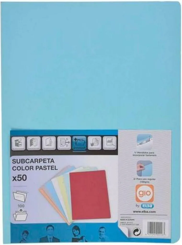Offerta 50 Cartelle Elba A4 Blu Pastello | Scorta Ufficio Imbattibile