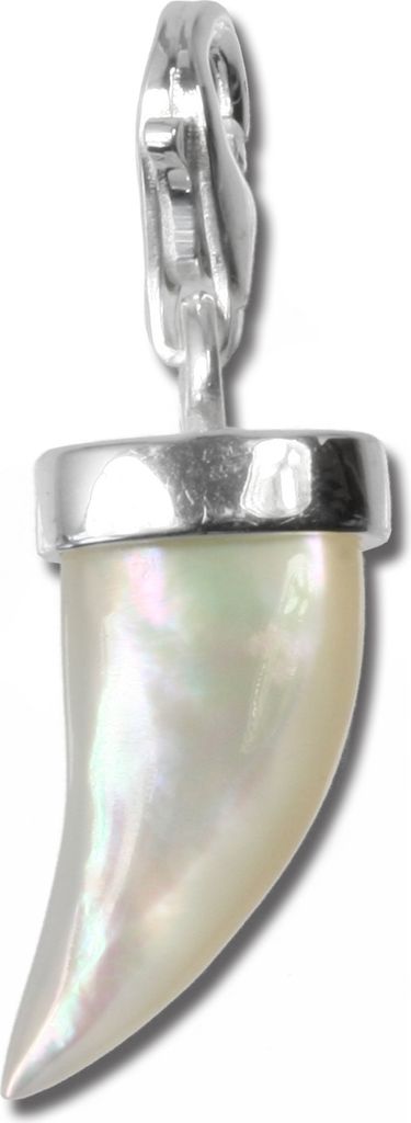 SilberDream Charm Schmuck Armband Anhänger Horn weiß 925 Echt Silber FC212W