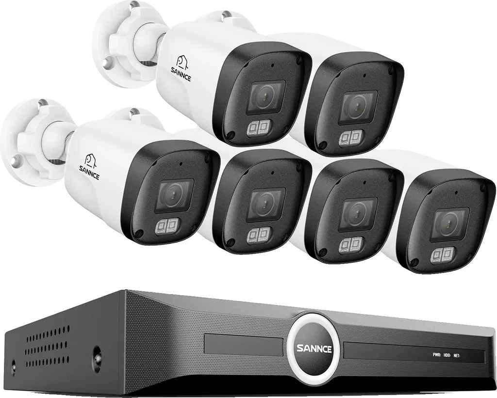 Kit de vidéosurveillance complet 8CH NVR 3MP avec 6 caméras blanches
