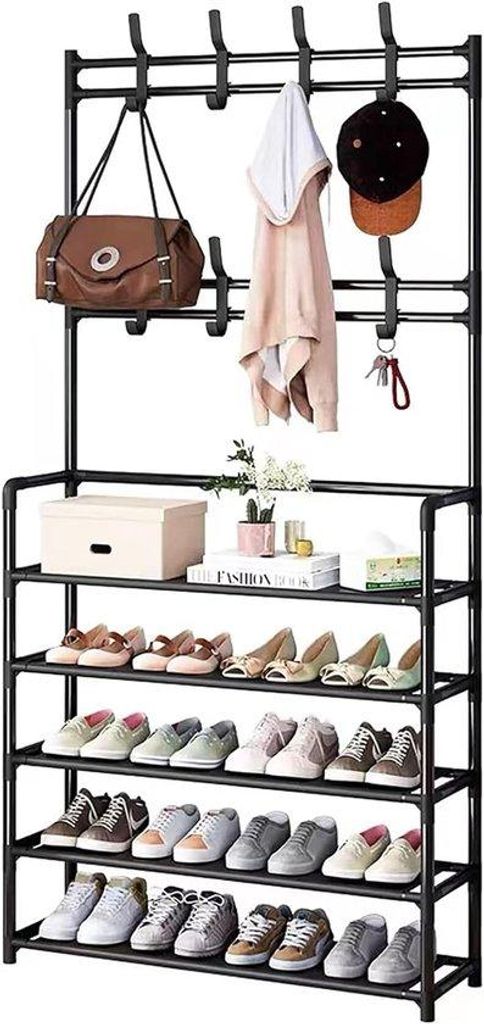 Schuhregal 5 Ebenen, schmal, 80x28x175 cm, Schuhablage