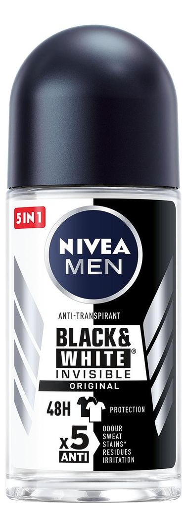 Nivea Deo Roll-on für Männer – Invisible Black & White Original 50 ml