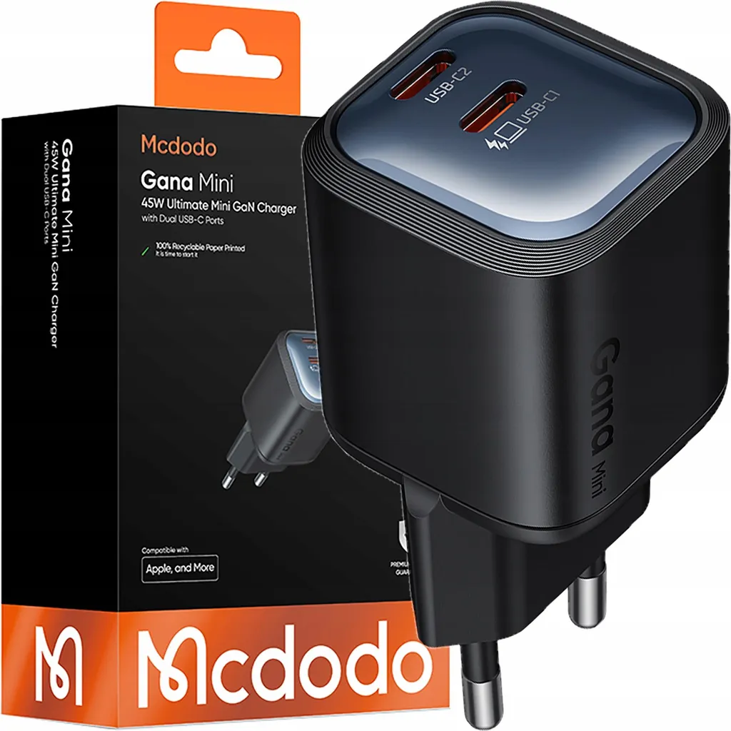 Mcdodo Caricabatterie Rapido Alimentatore 2 Porte USB-C 45W GaN